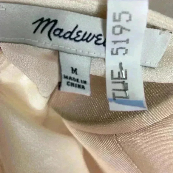 MADEWELL Cream Teared  Button Back Blouse Womens Size Medium - Picture 6 of 7